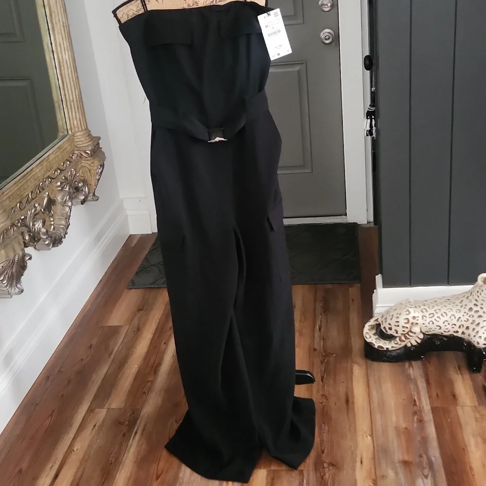 Zara Strapless Belted Cargo Jumpsuit NWT. Blogger's' FAVE - Picture 5 of 8